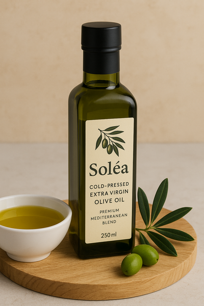 Soléa™ Cold-Pressed Extra Virgin Olive Oil – Premium Mediterranean Blend (250ml)